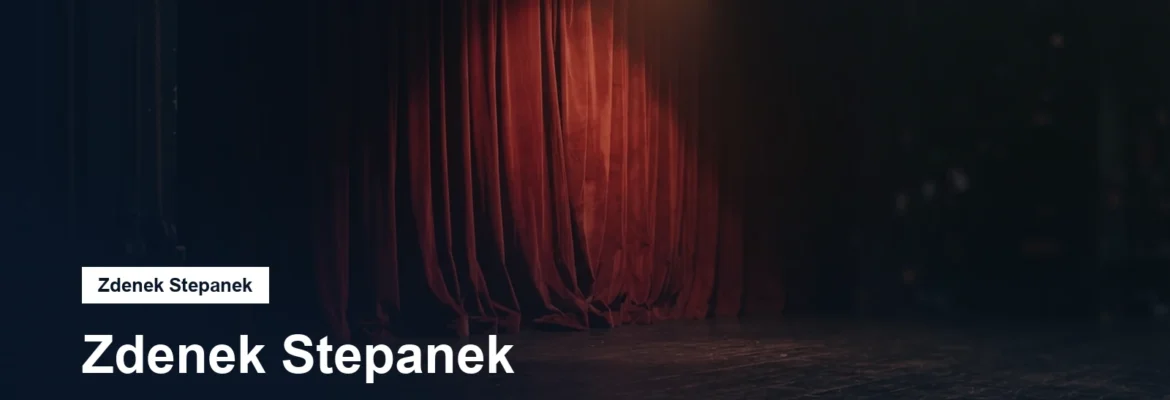 Divadelní jeviště s reflektorem a rudou oponou