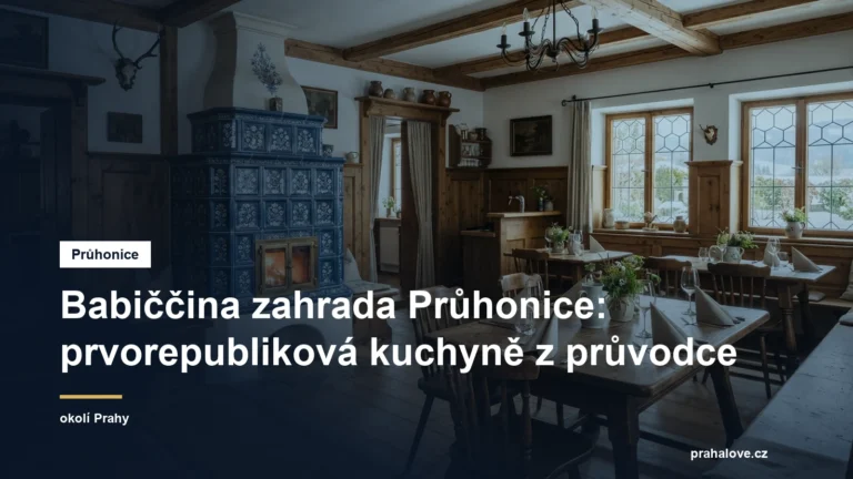 Interiér restaurace s kachlovými kamny
