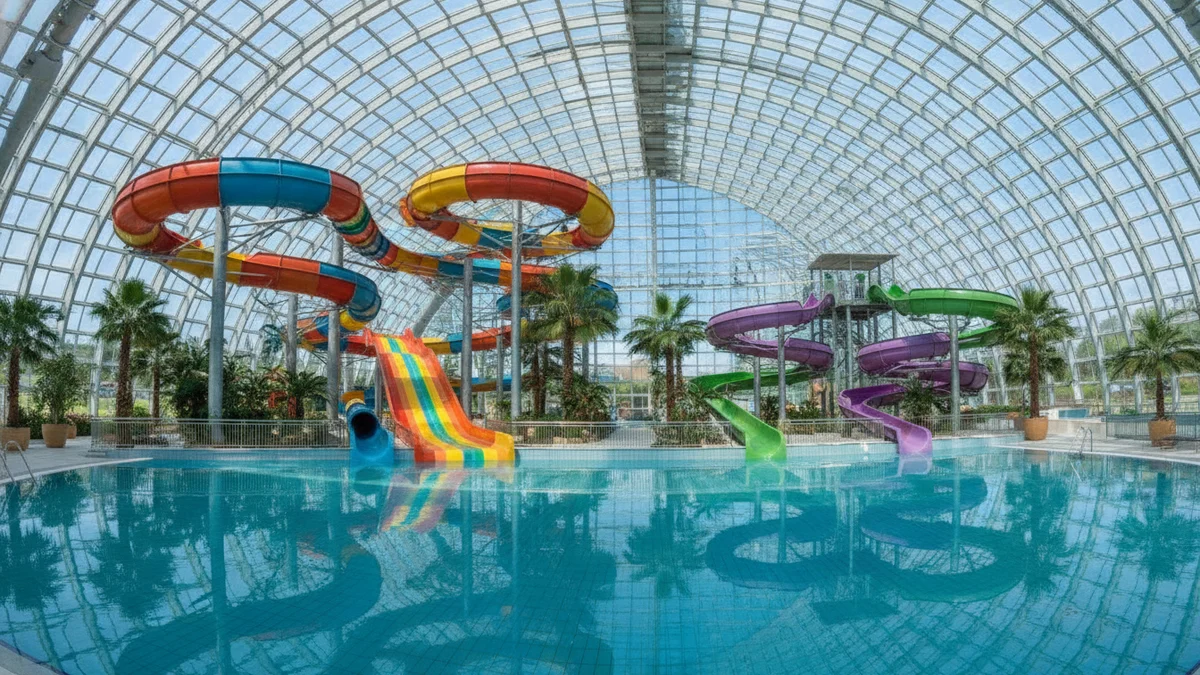 Krytý aquapark s tobogánem