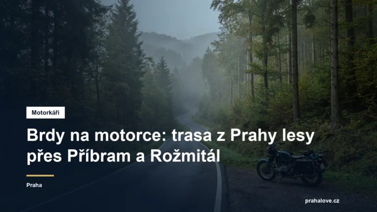 Motorka na lesní silnici v Brdech
