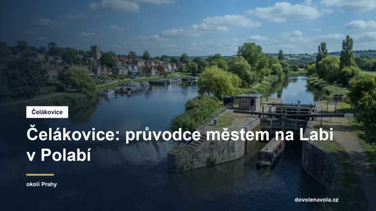 Řeka Labe se zdymadlem u města