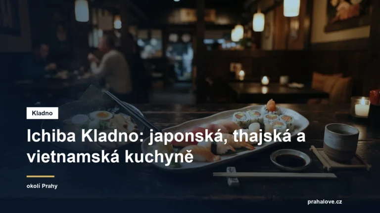 Sushi a nudlová polévka v asijské restauraci