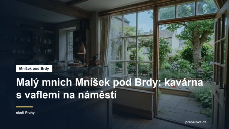 Interiér útulné kavárny se zahradou