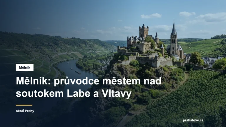 Zámek a kostelní věž na ostrohu nad soutokem řek