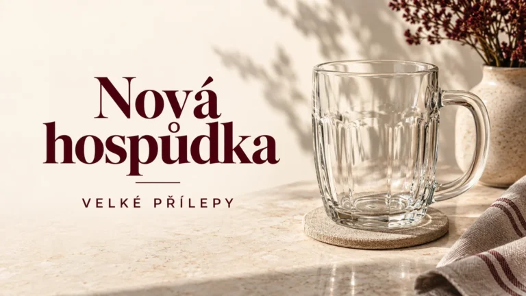 Prázdná pivní sklenice – Nová hospůdka, Velké Přílepy