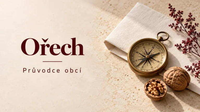 Složený papír a kompas – Ořech, Průvodce obcí