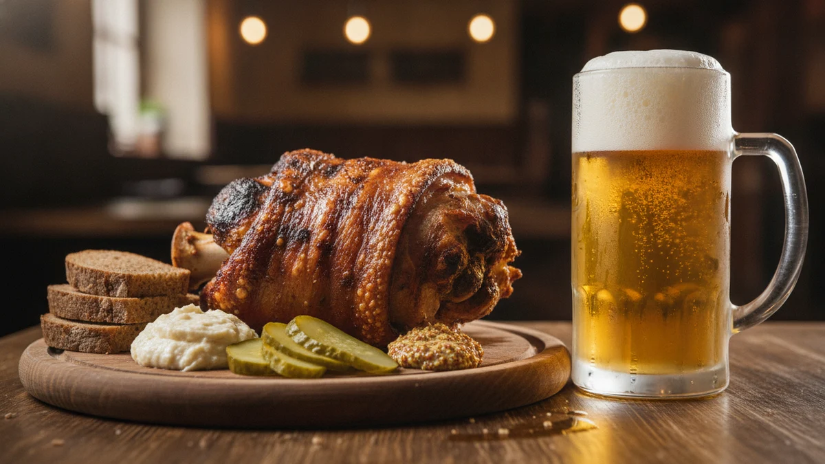 Grilované vepřové koleno s křenem a pivem