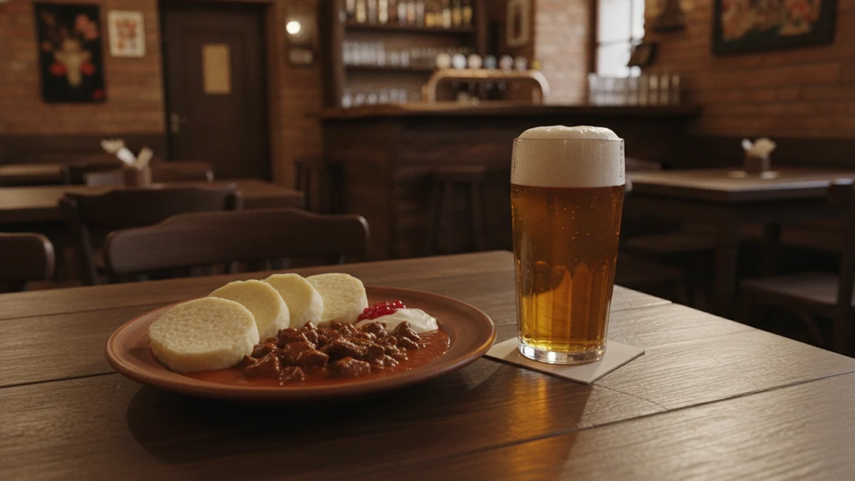 Stůl v restauraci s českým jídlem