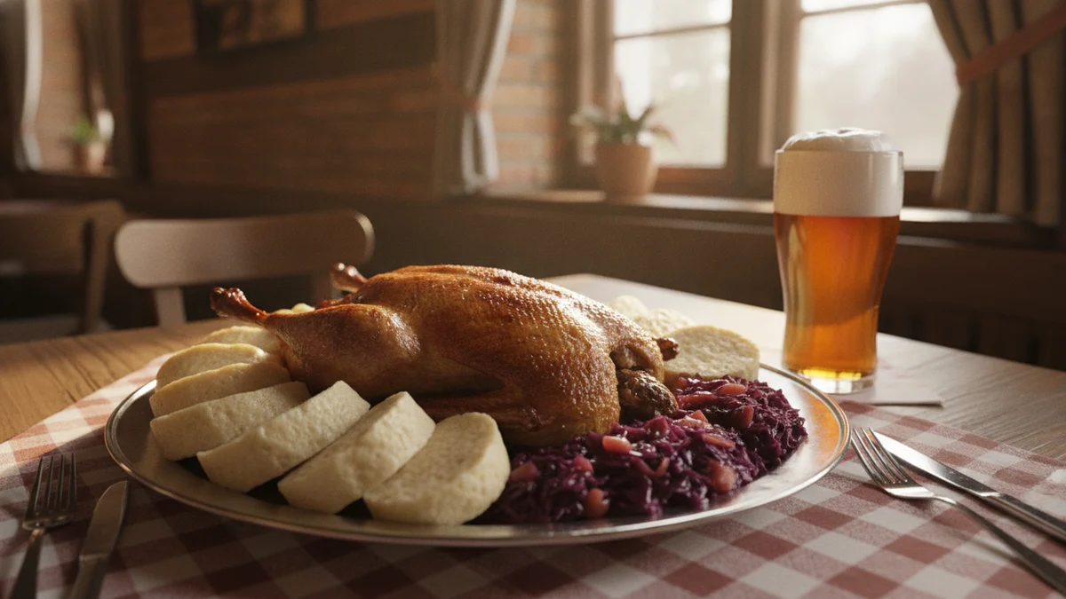 Stůl v restauraci s českým jídlem