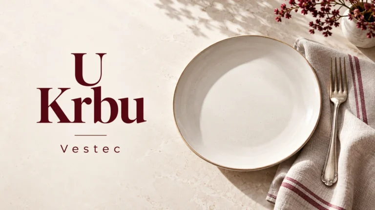 Talíř, příbor a ubrousek – U Krbu, Vestec