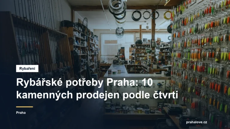 Prodejna rybářských potřeb s pruty a navijáky