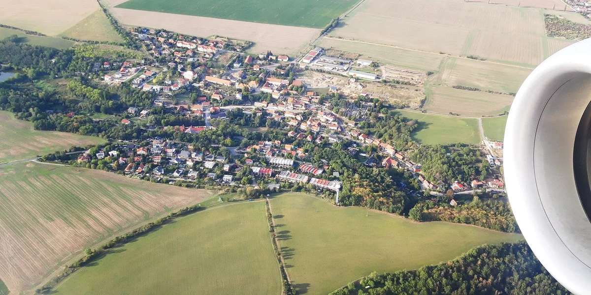Únětice z letadla