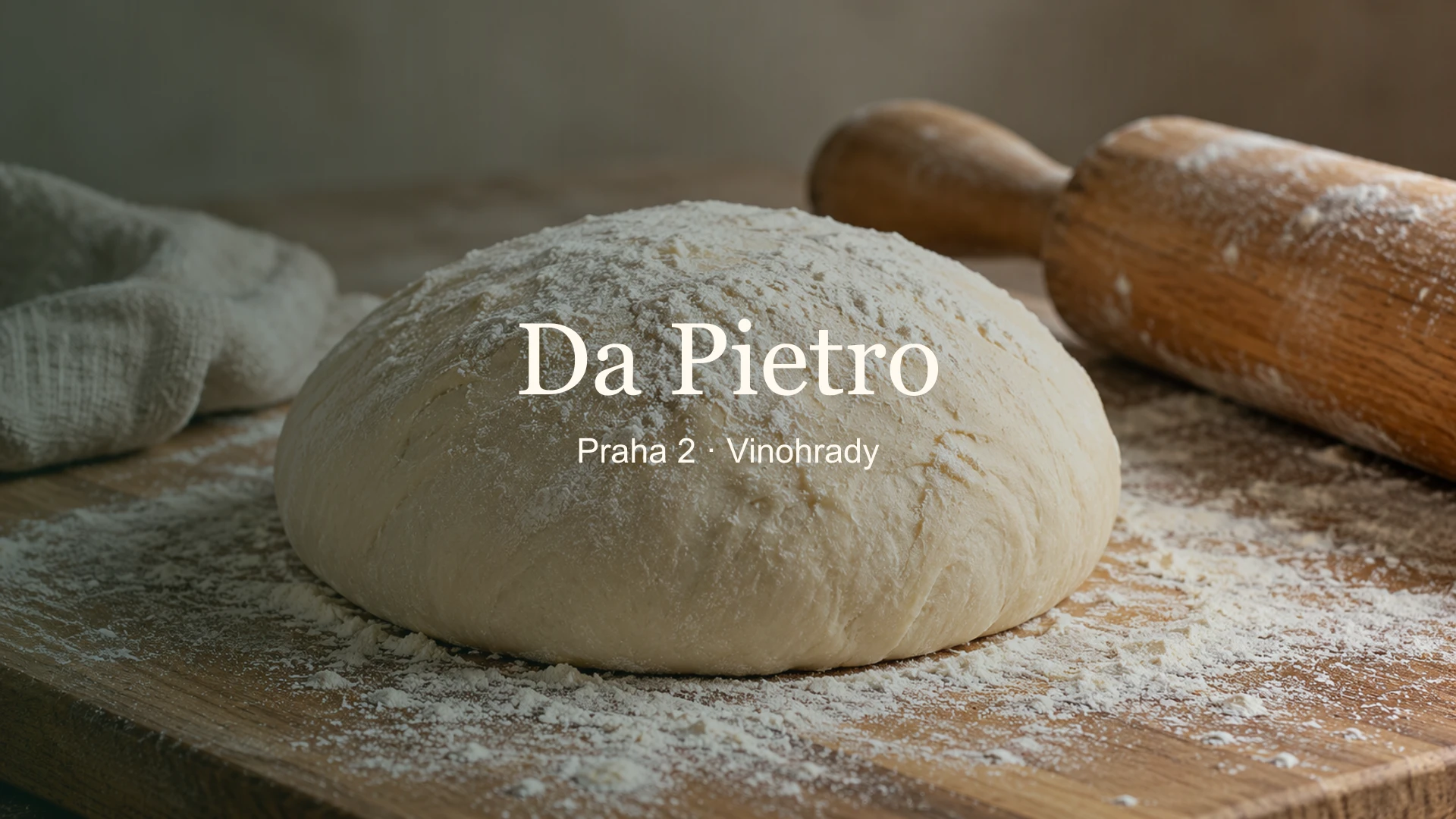 Pomoučené těsto na pizzu s názvem Da Pietro a lokalitou Praha 2 – Vinohrady.