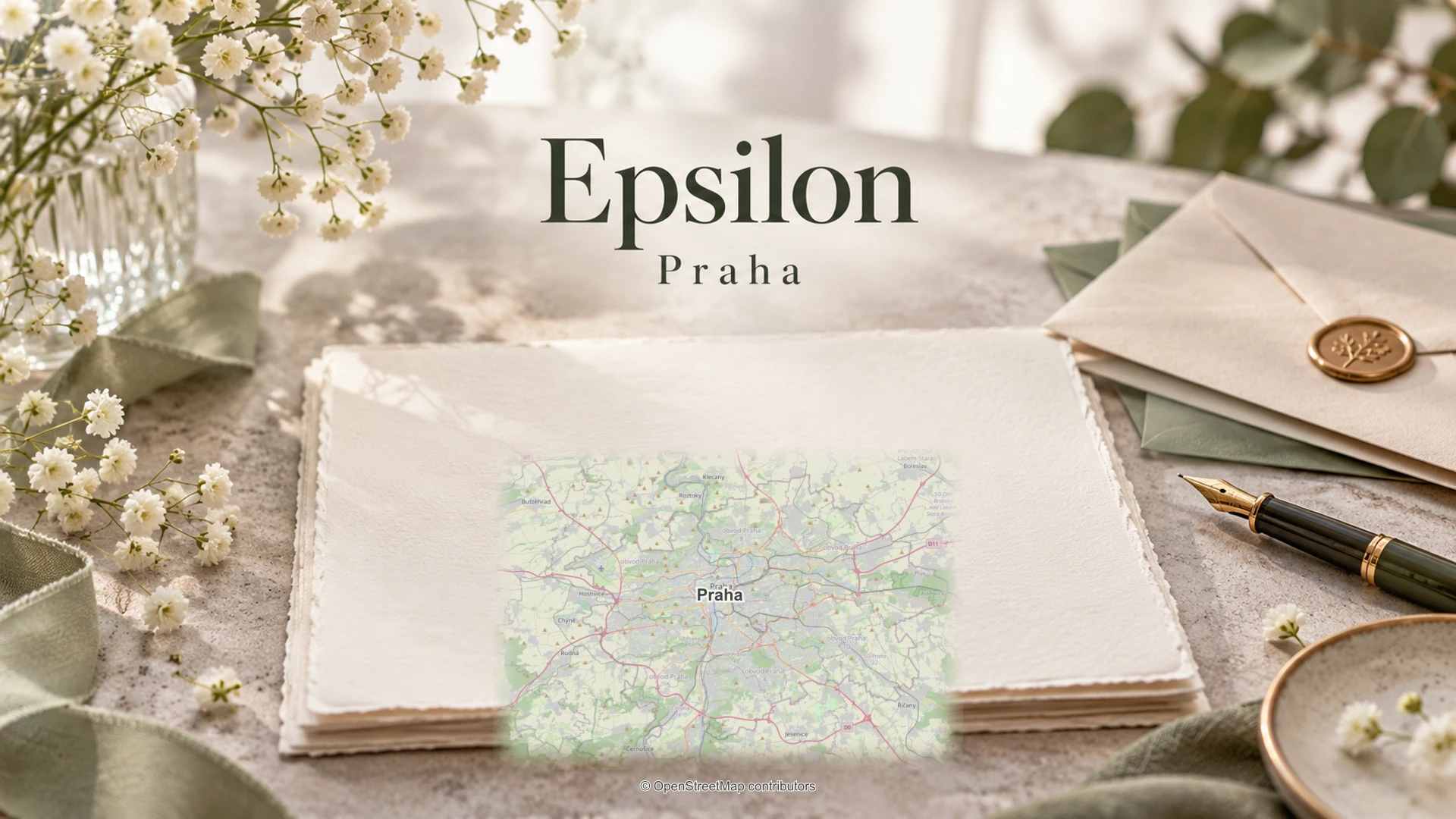 Epsilon: svatební detail a skutečná regionální mapa.
