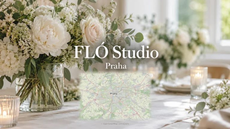 FLÓ Studio: svatební detail a skutečná regionální mapa.