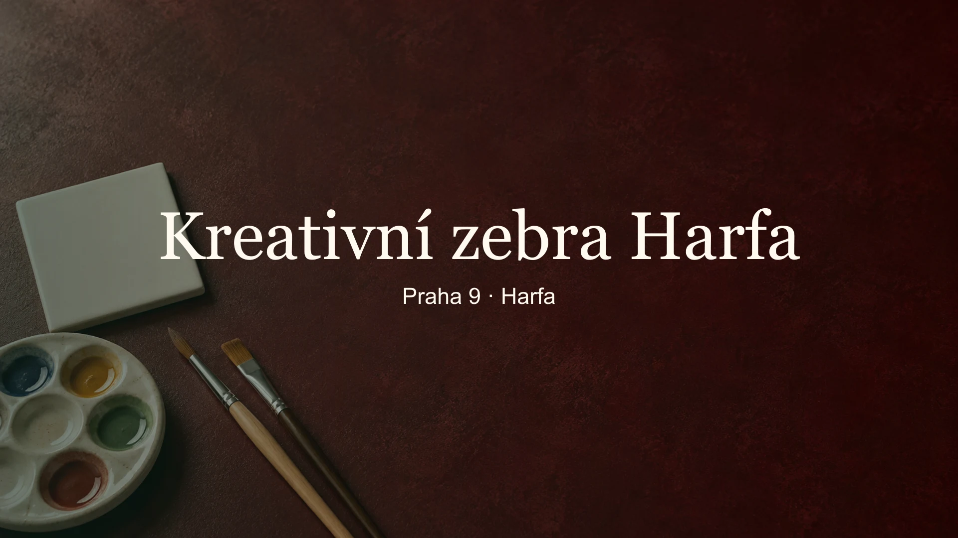Tematické zátiší keramických materiálů a pomůcek s titulkem Kreativní zebra Harfa, Praha 9 · Harfa