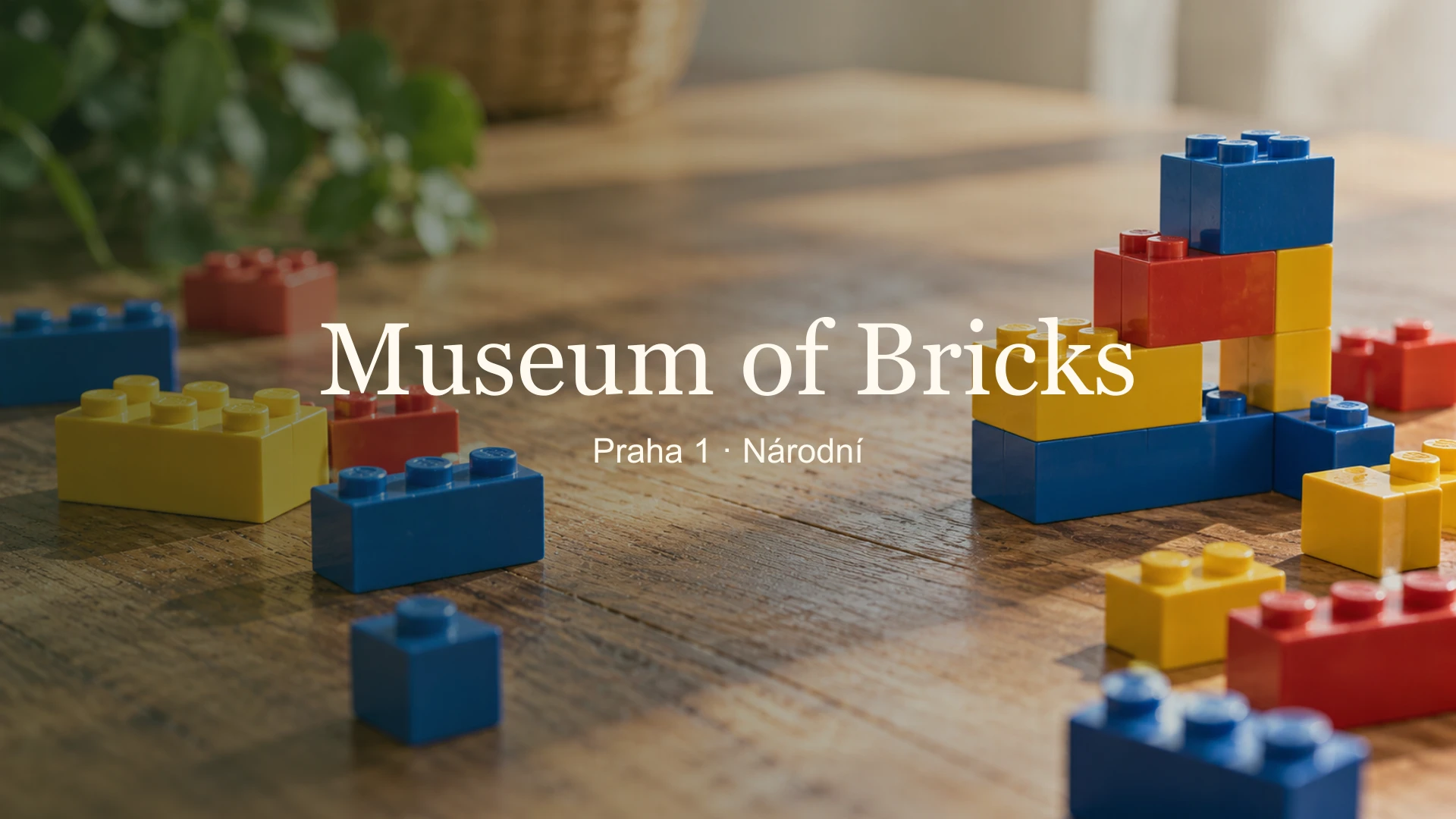 Museum of Bricks – tematický fotografický detail s názvem místa a jemně rozostřeným pozadím.