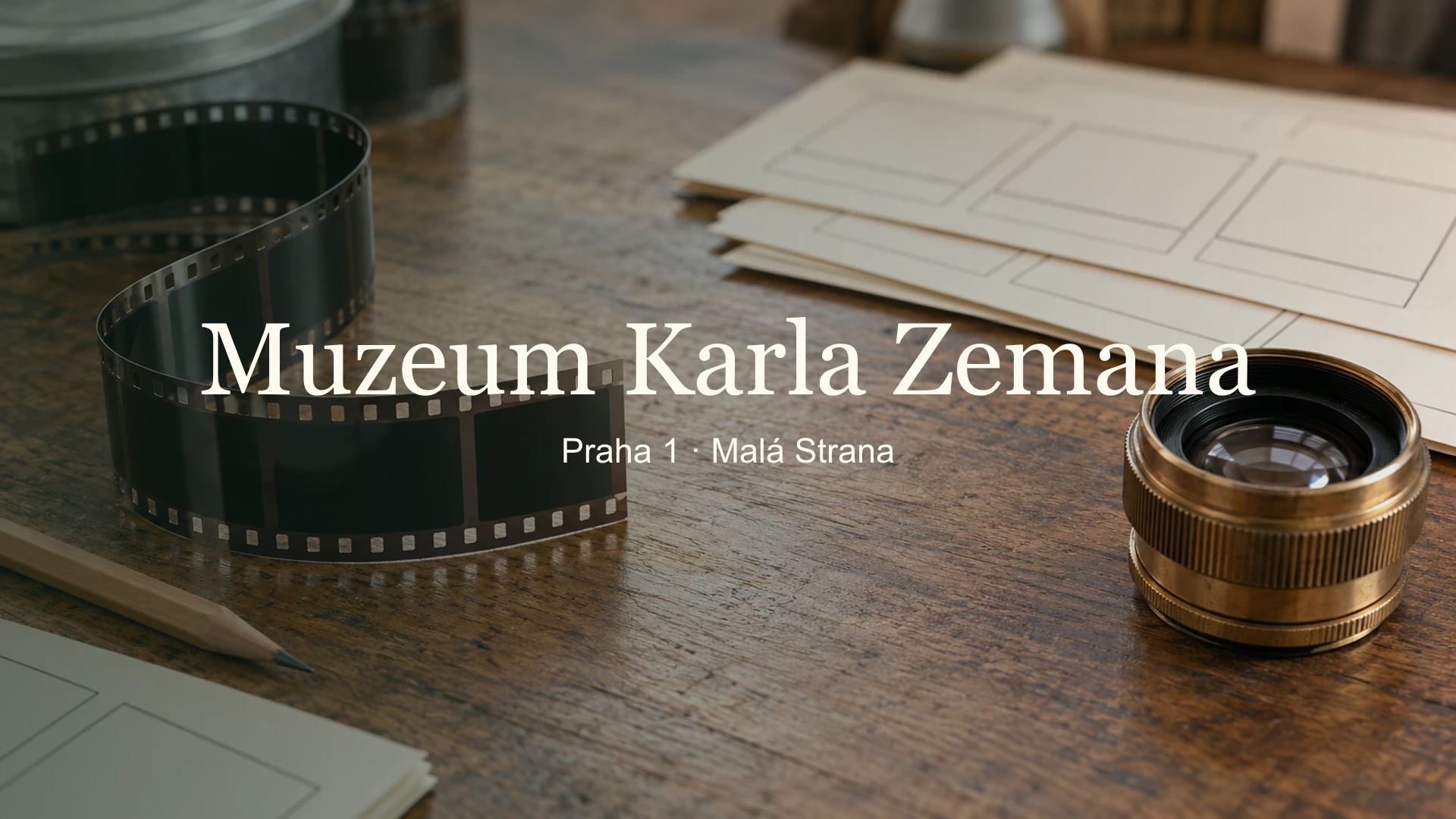 Muzeum Karla Zemana – tematický fotografický detail s názvem místa a jemně rozostřeným pozadím.