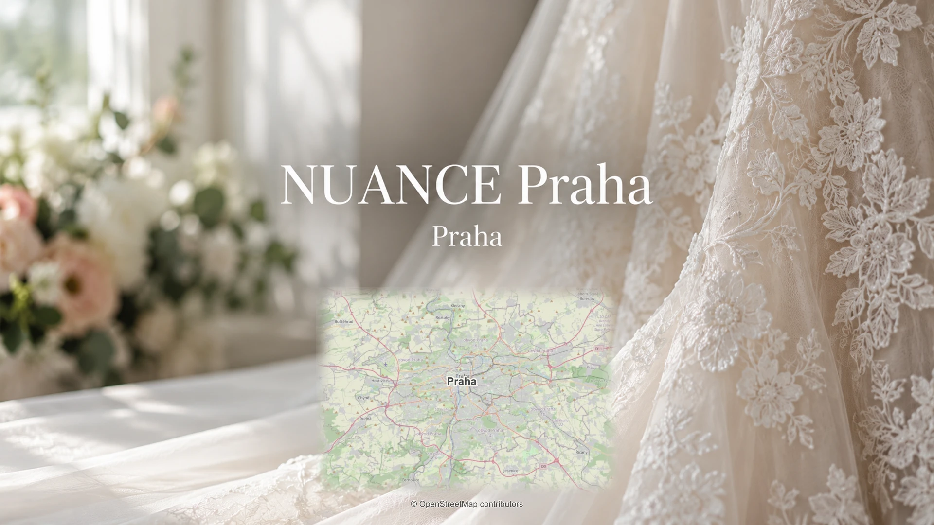 NUANCE Praha: svatební detail a skutečná regionální mapa.