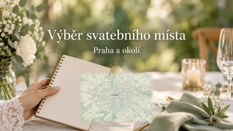 Výběr svatebního místa: svatební detail a skutečná regionální mapa.
