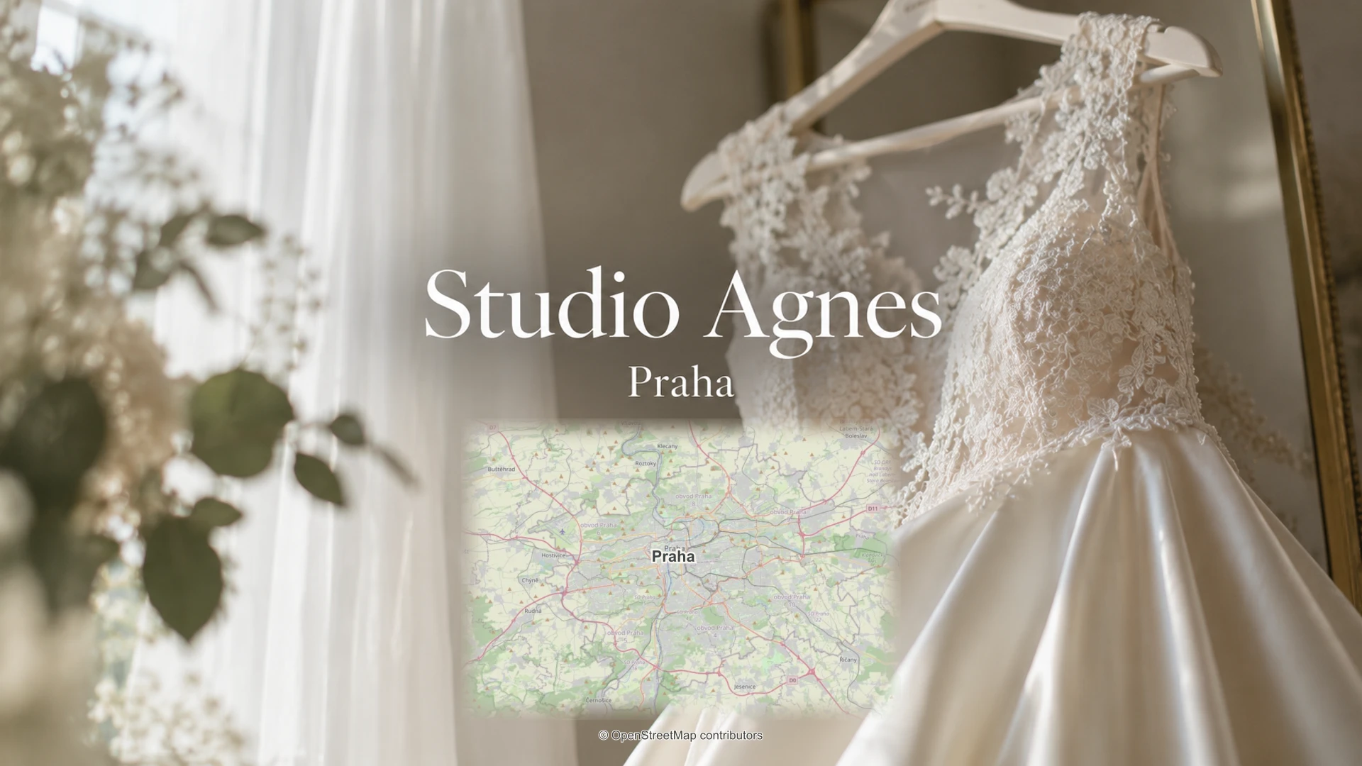Studio Agnes: svatební detail a skutečná regionální mapa.
