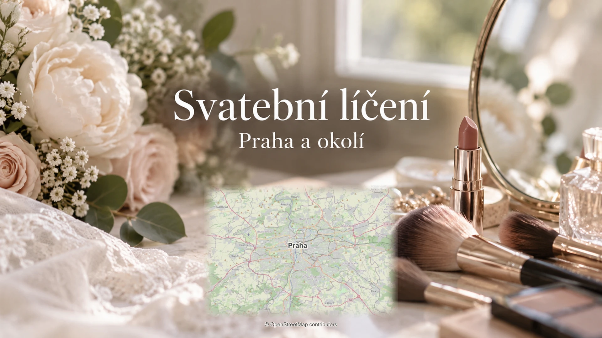 Svatební líčení: svatební detail a skutečná regionální mapa.