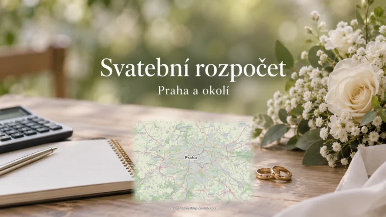 Svatební rozpočet: svatební detail a skutečná regionální mapa.