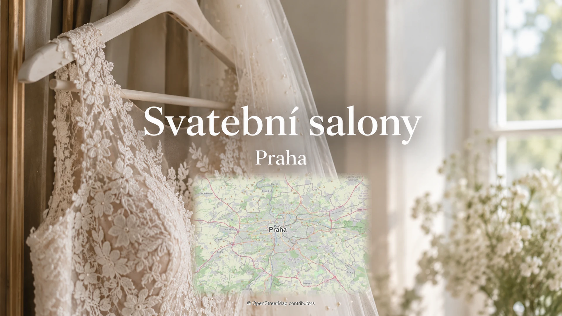 Svatební salony: svatební detail a skutečná regionální mapa.