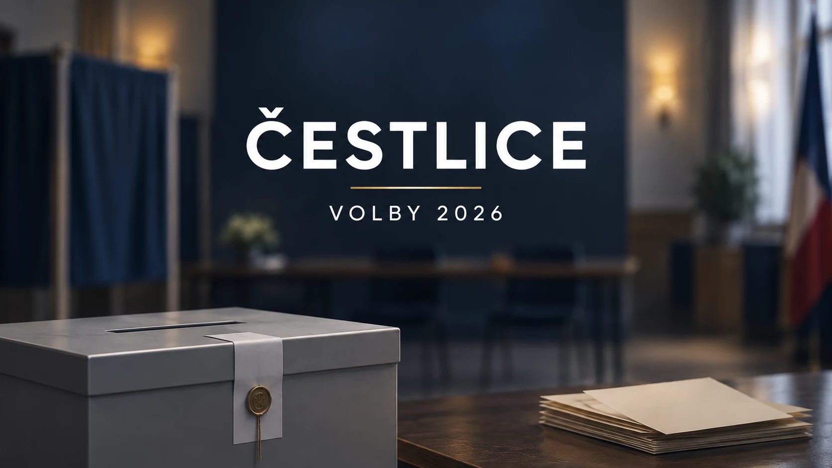 Volby 2026 – Čestlice: ilustrační volební urna a obálky