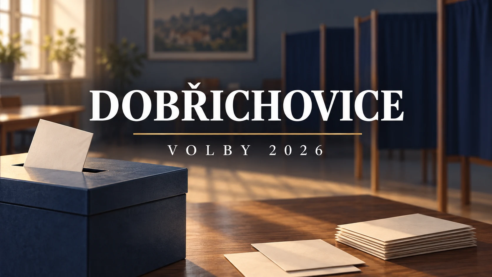 Volby 2026 – Dobřichovice: ilustrační volební urna a obálky