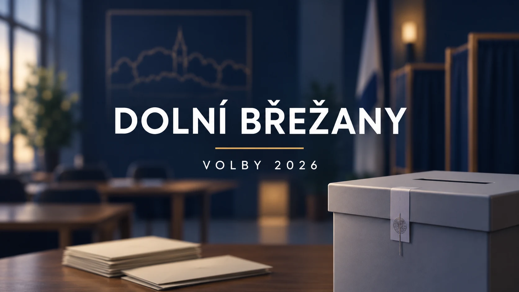 Volby 2026 – Dolní Břežany: ilustrační volební urna a obálky
