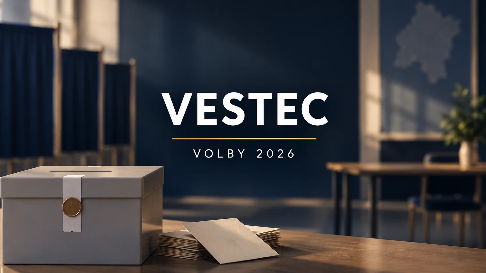 Volby 2026 – Vestec: ilustrační volební urna a obálky